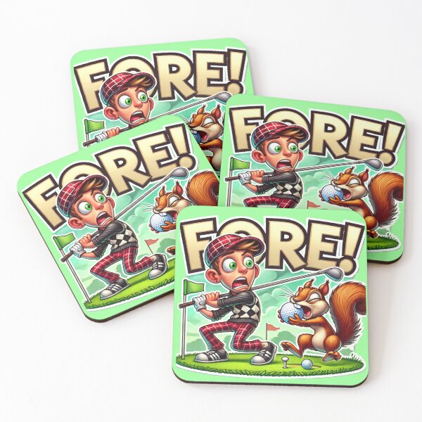 Item preview, FORE! Golf Humor Squirrel Design designed and sold by PawtopiaDesigns.