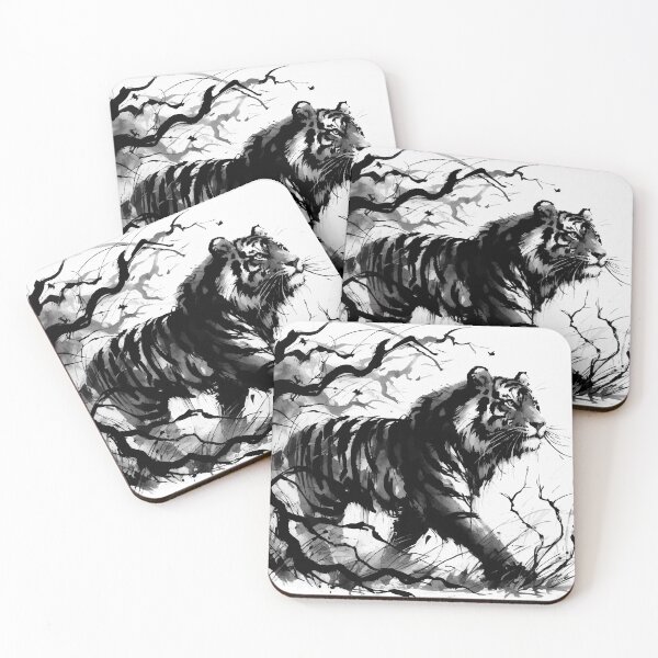 Item preview, Tiger Portrait Art Sumie Ink Painting designed and sold by TomFrontierArt.