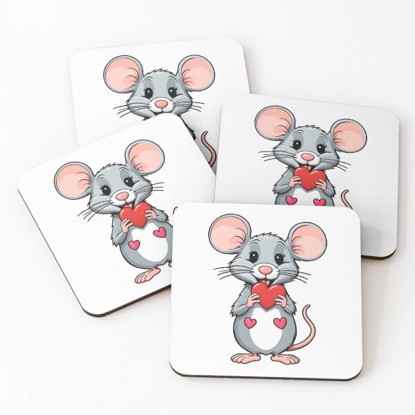 Item preview, happy mouse holding heart designed and sold by Esinald.