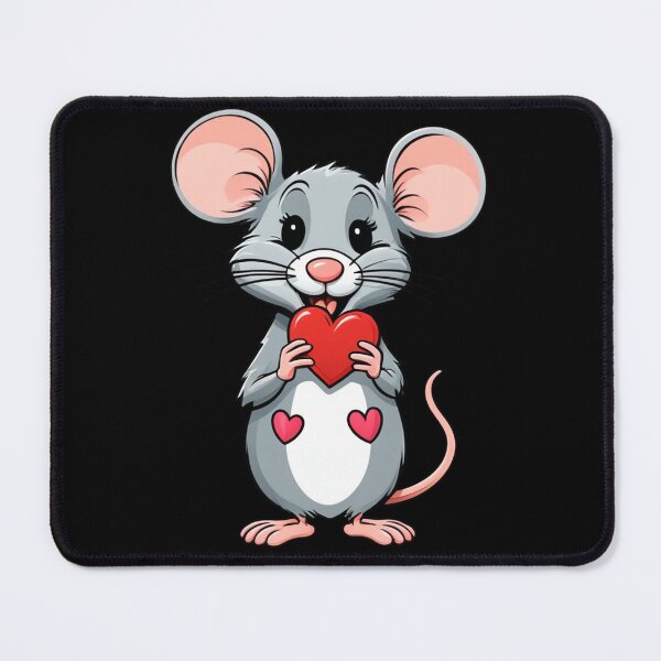Item preview, happy mouse holding heart designed and sold by Esinald.