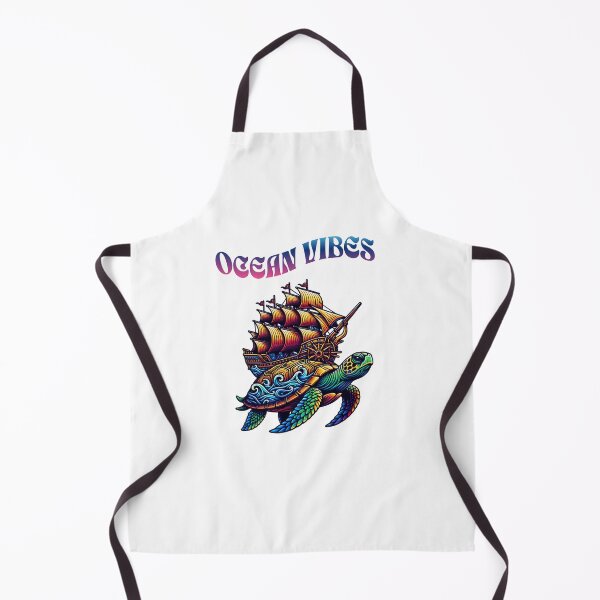 Artikelvorschau, Ocean Vibes - Schiff und Schildkröte Maritimes Design entworfen und verkauft von ClothingByLenni.