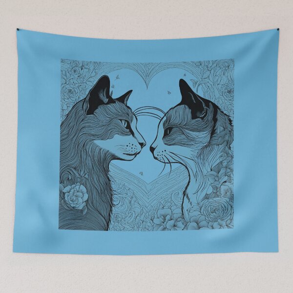 Item preview, Cat's love, Cat Love. Cats lover, Cat, Cats, black cats, love designed and sold by GOLDENGARDENART.