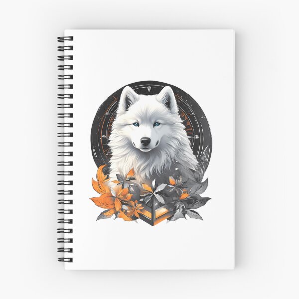 Item preview, Futuristic Samoyed Puppy – Sci-Fi Floral Dog Art Design designed and sold by MystiqSlav.