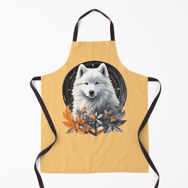 Item preview, Futuristic Samoyed Puppy – Sci-Fi Floral Dog Art Design designed and sold by MystiqSlav.