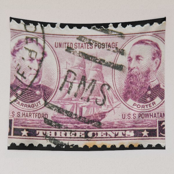 Item preview, Amercian vintage postage stamp civil war admirals 1937 designed and sold by Photopat.
