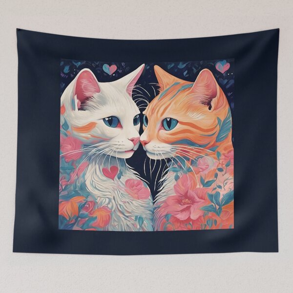 Item preview, Flower, Cat's love, Cat Love. Cats lover, Cat, Cats, black cats, love designed and sold by GOLDENGARDENART.