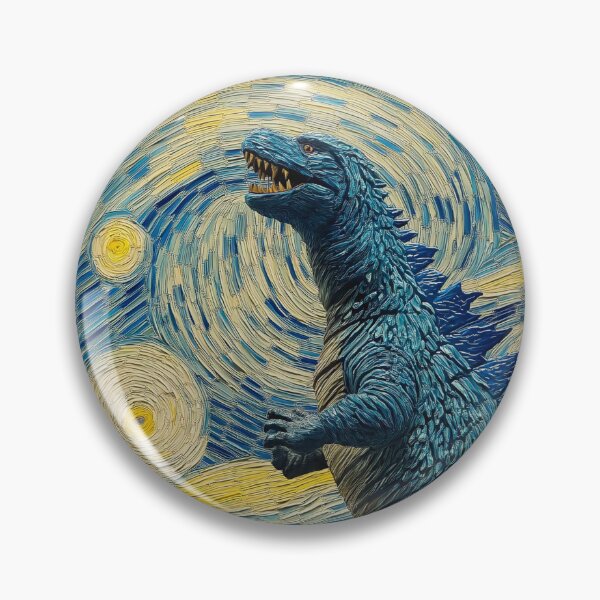 Item preview, Godzilla in starry night designed and sold by PricklyPeanut.