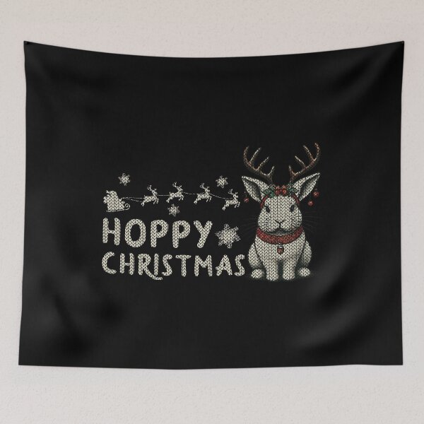 Item preview, Hoppy Christmas Funny Christmas Bunny designed and sold by LuminOrb.