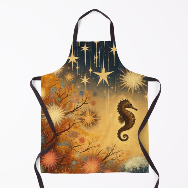 Artikelvorschau, Sterne und Kometen - süße goldene Seepferdchen-Sternschnuppen von heidiannemorris entworfen und verkauft von FOLK ART FUSION by heidiannemorris.