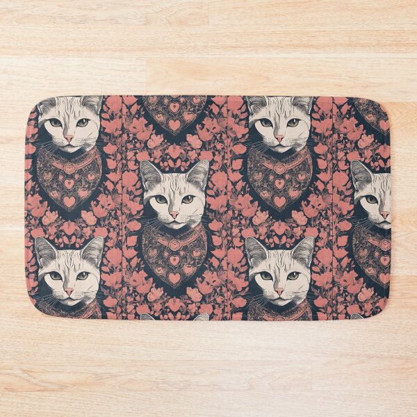 Item preview, Pink Flower Cat, Cat Love. Cats lover, Cat, Cats, black cats, love designed and sold by GOLDENGARDENART.