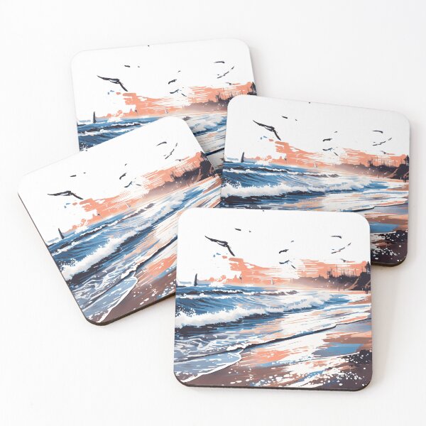 Item preview, Beach Scene with Surfers and Seagulls designed and sold by ShadowLilith3.