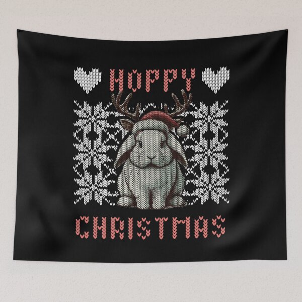 Item preview, Merry Christmas Bunny Reindeer Knitted Look designed and sold by LuminOrb.