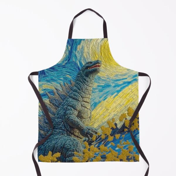Item preview, Godzilla in starry night designed and sold by PricklyPeanut.