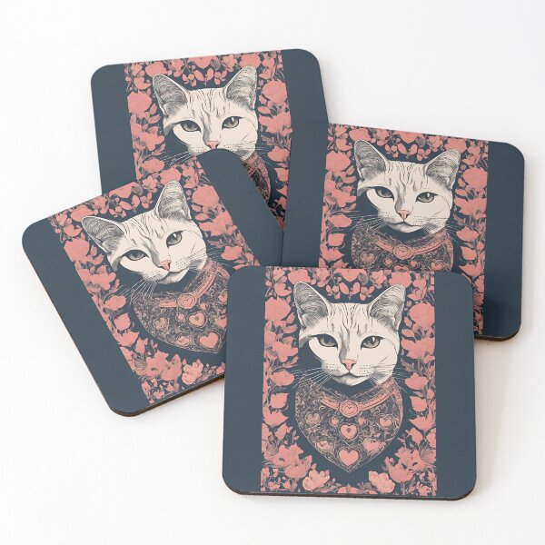 Item preview, Pink Flower Cat, Cat Love. Cats lover, Cat, Cats, black cats, love designed and sold by GOLDENGARDENART.