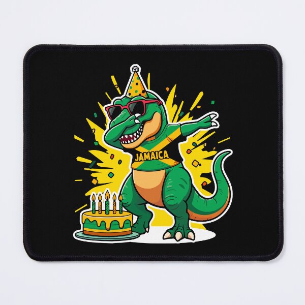 Item preview, Jamaica-Themed Birthday Dabbing Dinosaur Flag Jamaica Patriotic designed and sold by JUSTBEELEGANT.