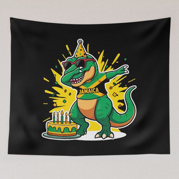 Item preview,  Jamaica-Themed Birthday Dabbing Dinosaur Flag Jamaica Patriotic  designed and sold by JUSTBEELEGANT.