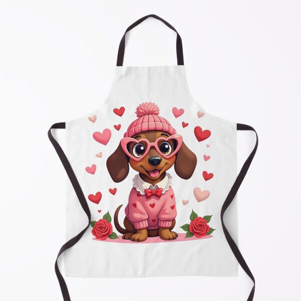 Item preview, Cute Dachshund Puppy Dog with Valentine Hearts designed and sold by svarupa.