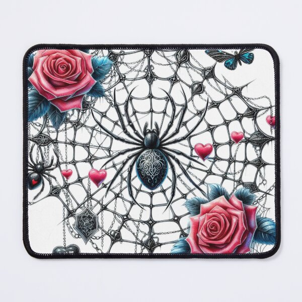 Item preview, Gothic spider web with spide with roses goth valentines day Sticker designed and sold by Expressions-Sel.