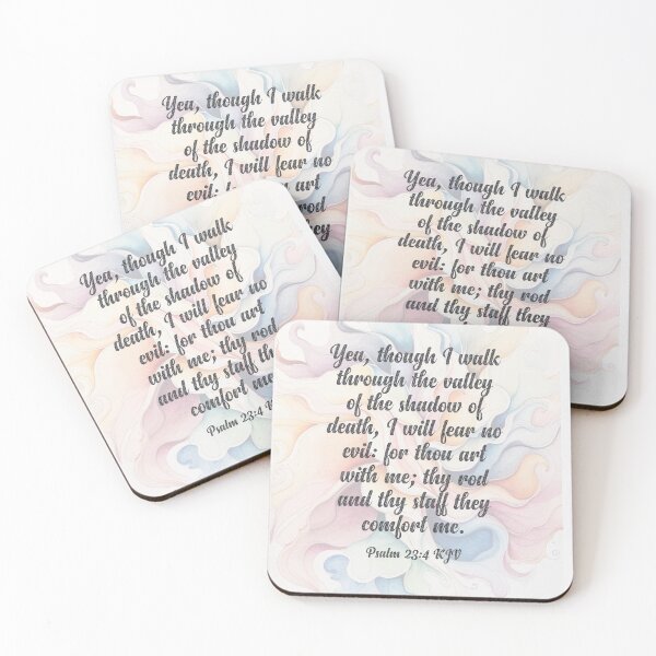Item preview, Psalm 23:4 KJV Christian Bible Verse Typography designed and sold by Our Bible Journey.