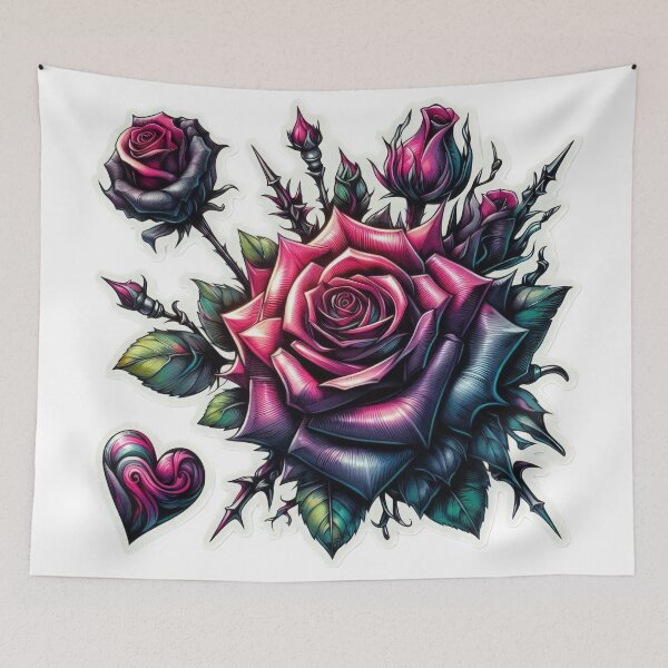 Item preview, Gothic Roses valentines day goth Sticker designed and sold by Expressions-Sel.