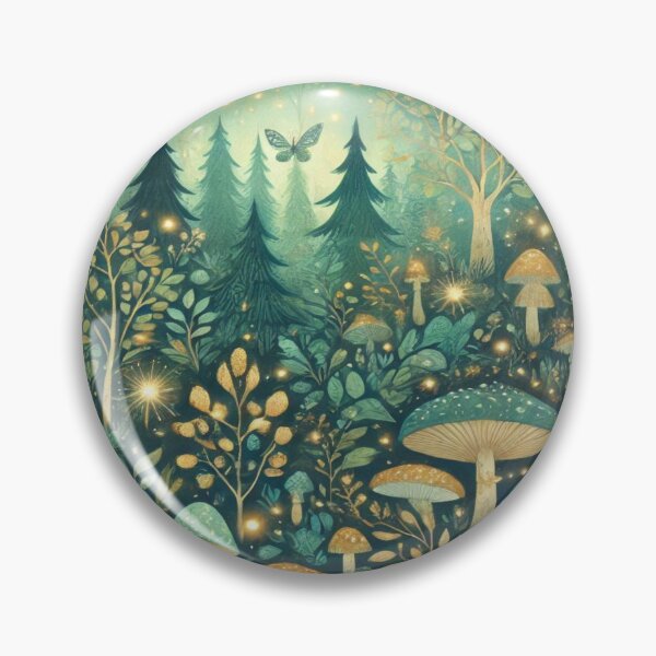 Item preview, Resplandor del bosque encantado: diseño de patrón de naturaleza mística designed and sold by Imaginarium of Chaos falcon88 .