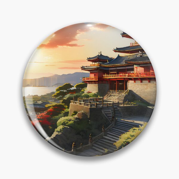 Item preview, Shuri Castle: Watercolor Midday Sunlit Splendor designed and sold by LSVart.