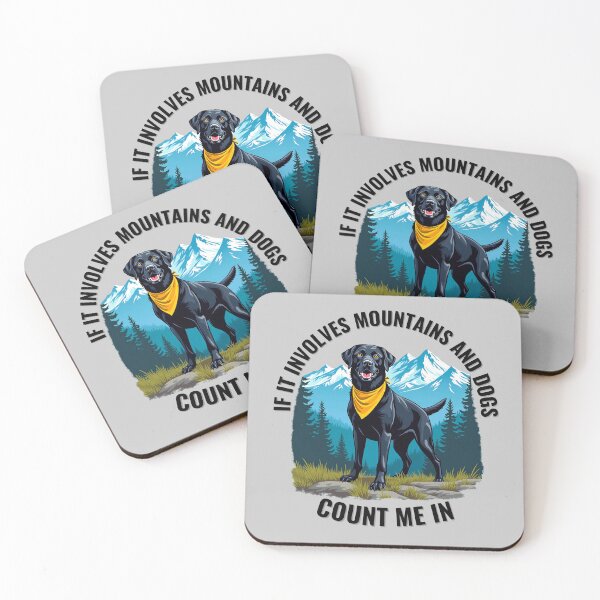 Item preview, Black Labrador Adventure Design - If It Involves Mountains and Dogs, Count Me In designed and sold by Fikuall.