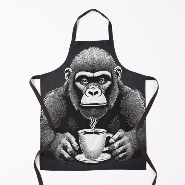 Item preview, funny gorilla drinking coffee designed and sold by Boxing Kangaroo Retail Company.