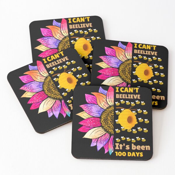 Item preview, "I Can't Beelieve It's Been 100 Days" Fun Bee & Sunflower Design designed and sold by MotivaChic.