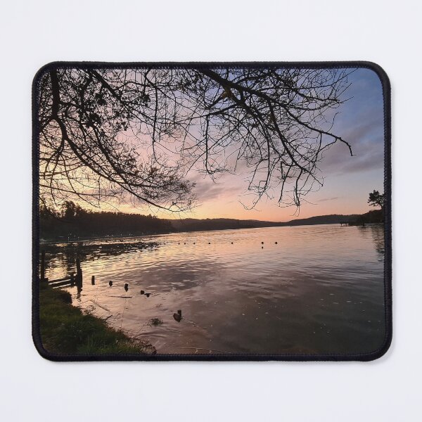 Item preview, Autumn sunset at Lake Vichuquén, Chile, with naked tree bathing in its calm waters… designed and sold by MAMB007.