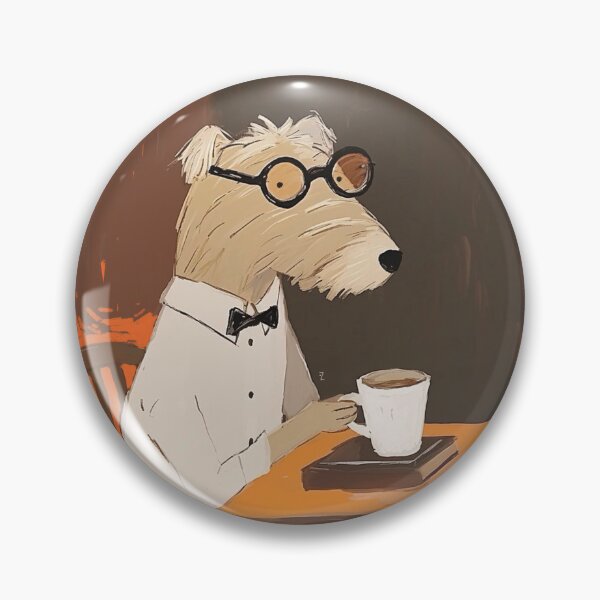 Item preview, Dog with glasses having coffee break, drinking-sipping coffee designed and sold by 516 Studio.