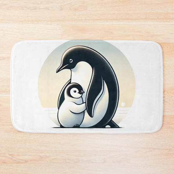 Item preview, Penguin Parent and Chick Bonding in Winter Glow designed and sold by WildlineArt.