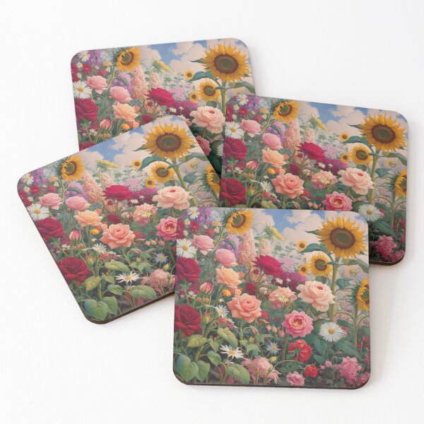 Item preview,  Flower Garden beautiful expressionist art nouveau vintage art designed and sold by Vintage Designs +.