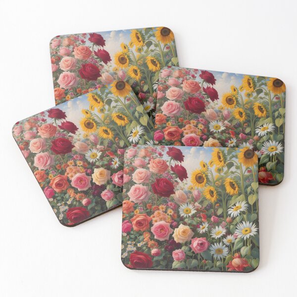 Item preview, Flower Garden beautiful expressionist art nouveau vintage art designed and sold by Vintage Designs +.