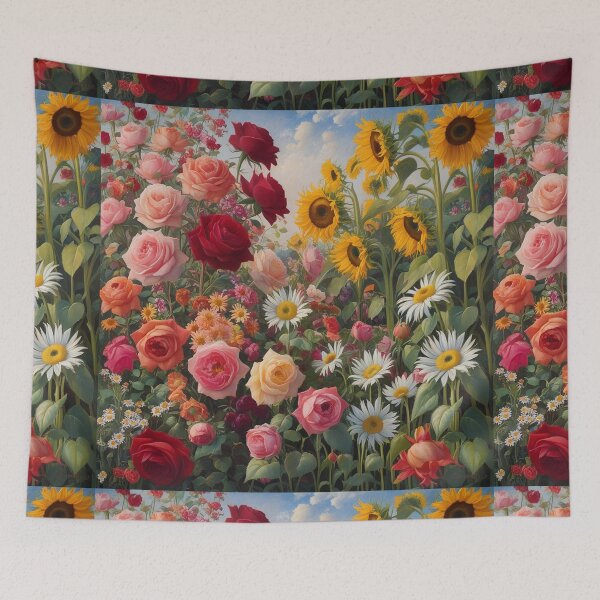 Item preview, Flower Garden beautiful expressionist art nouveau vintage art designed and sold by Vintage Designs +.