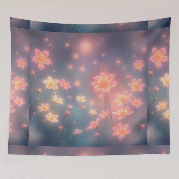 Item preview, Flower Garden beautiful expressionist modern pretty pink art designed and sold by Vintage Designs +.