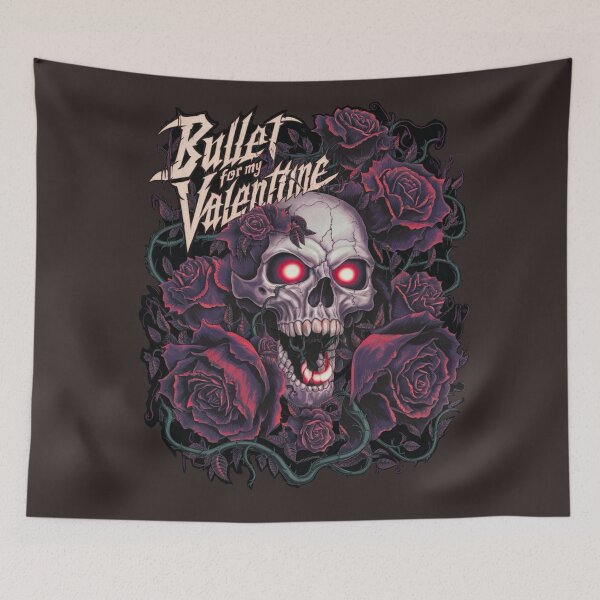 Item preview, “Bullet for My Valentine Inspired Skull and Roses Artwork” designed and sold by Thaivi Design.