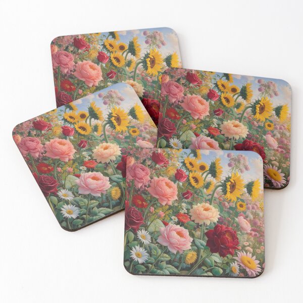 Item preview, Flower Garden beautiful expressionist art nouveau vintage art designed and sold by Vintage Designs +.