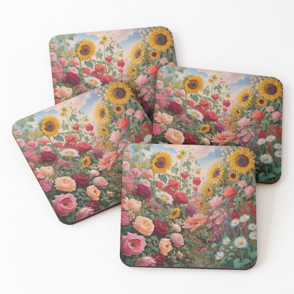 Item preview, Flower Garden beautiful expressionist art nouveau vintage art designed and sold by Vintage Designs +.