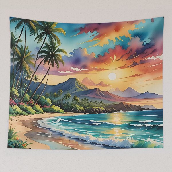 Item preview, Maui, Hawaii: Golden Sands and Lush Volcanic Peaks designed and sold by LSVart.