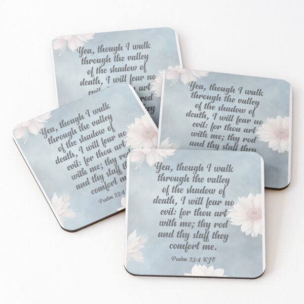 Item preview, Psalm 23:4 KJV Christian Bible Verse Typography designed and sold by Our Bible Journey.