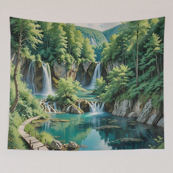 Item preview, Plitvice Lakes National Park: Cascading Waterfalls and Turquoise Lakes designed and sold by LSVart.