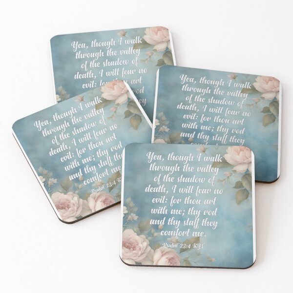 Item preview, Psalm 23:4 KJV Christian Bible Verse Typography designed and sold by Our Bible Journey.