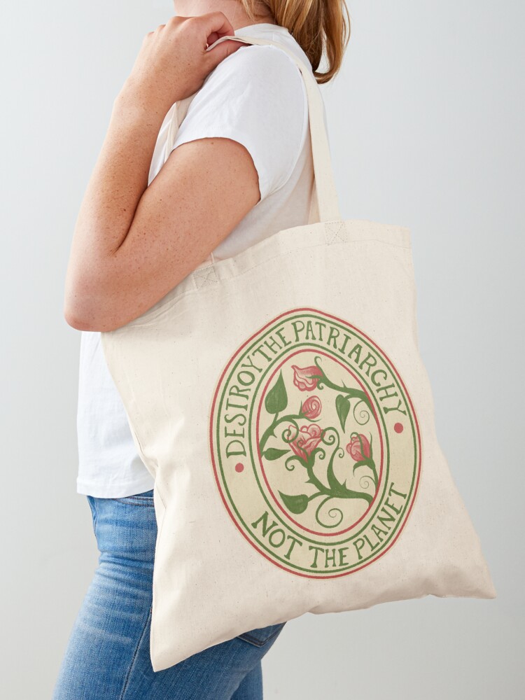 Thumbnail 1 of 5, Tote Bag, Destroy the Patriarchy not the Planet designed and sold by Boogiemonst.