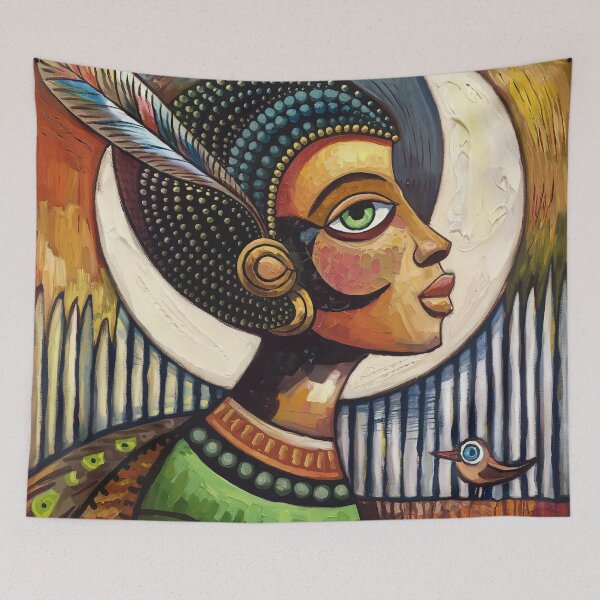 Item preview, African Lady Under the Moonlit Glow designed and sold by KARTICK DUTTA.
