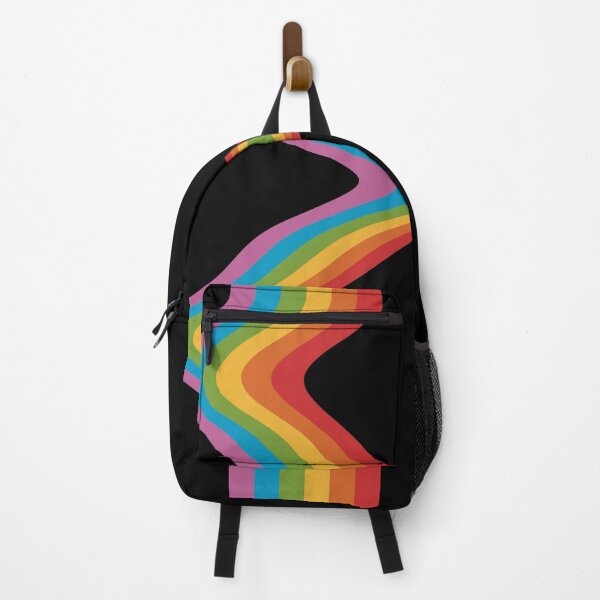 Item preview, Liquid Psychedelic Retro Rainbow Black Background designed and sold by Skull Fern.