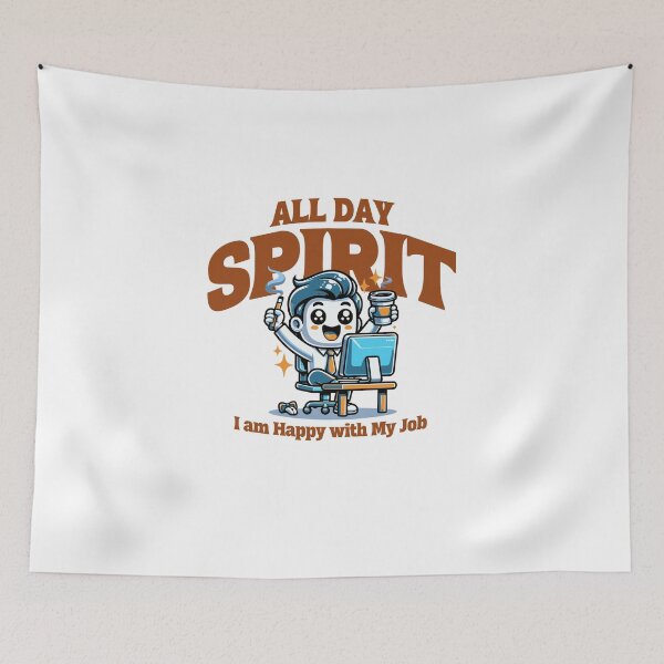 Item preview, All Day Spirit – Happy with My Job Comic Design designed and sold by ClothingByLenni.