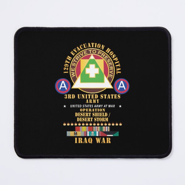 Item preview, 129th Evacuation Hospital - Operation Desert Storm - Shield - 3rd US Army SSI w GULF SVC Ribbons x 300 designed and sold by Military Insignia Products.