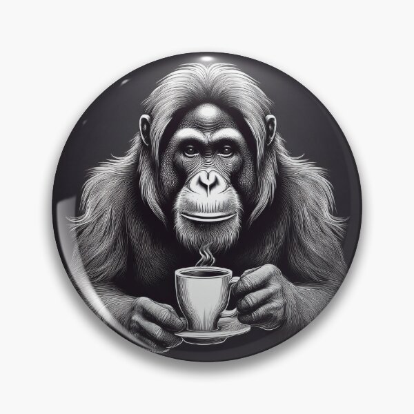 Item preview, funny orangutan drinking coffee designed and sold by Boxing Kangaroo Retail Company.