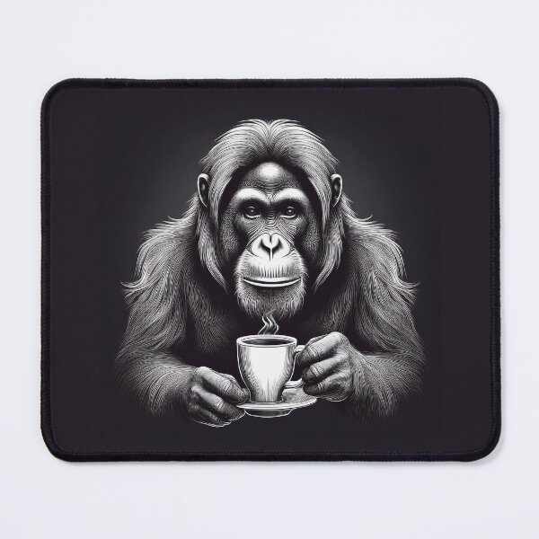 Item preview, funny orangutan drinking coffee designed and sold by Boxing Kangaroo Retail Company.